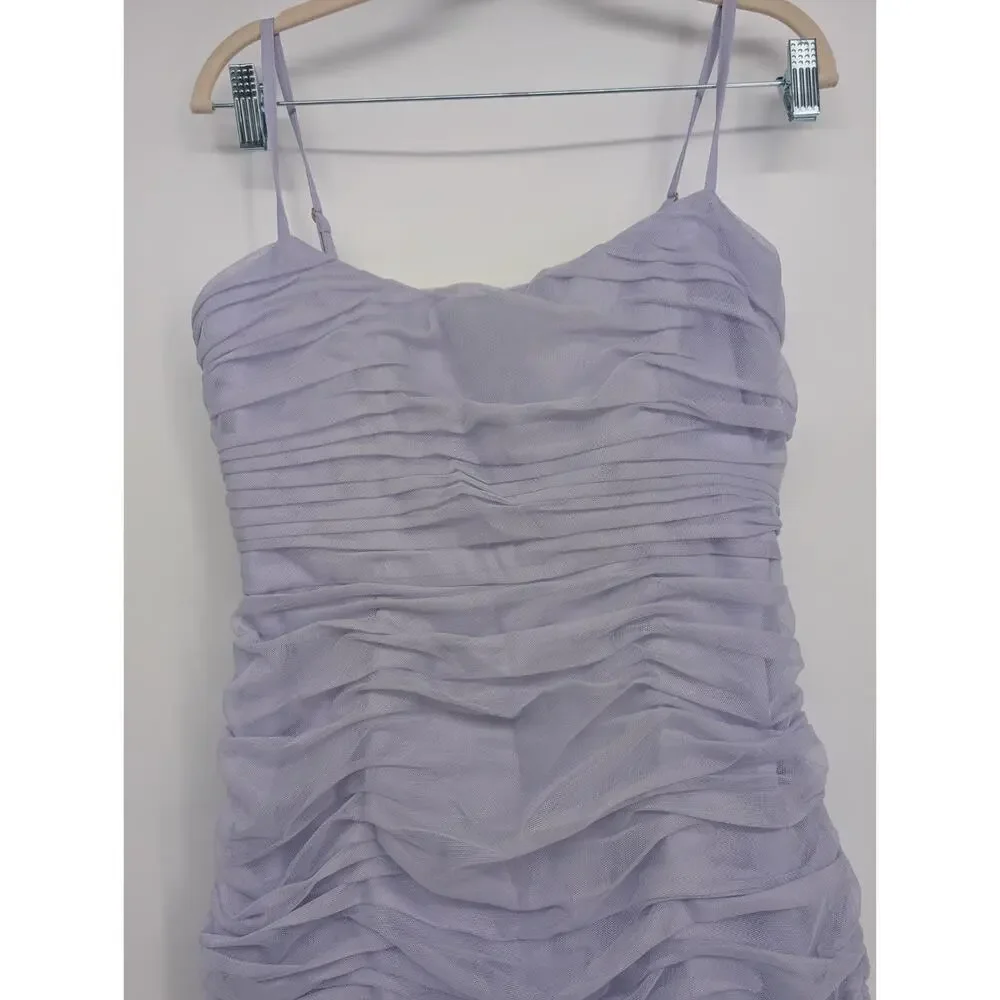NWT Anthropologie Hutch Ruched Tulle Bow Mini Dress Size 6 Lavender #NC431